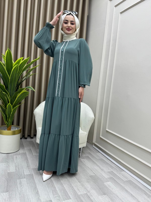 Şükran Elbise Mİnt Yeşili