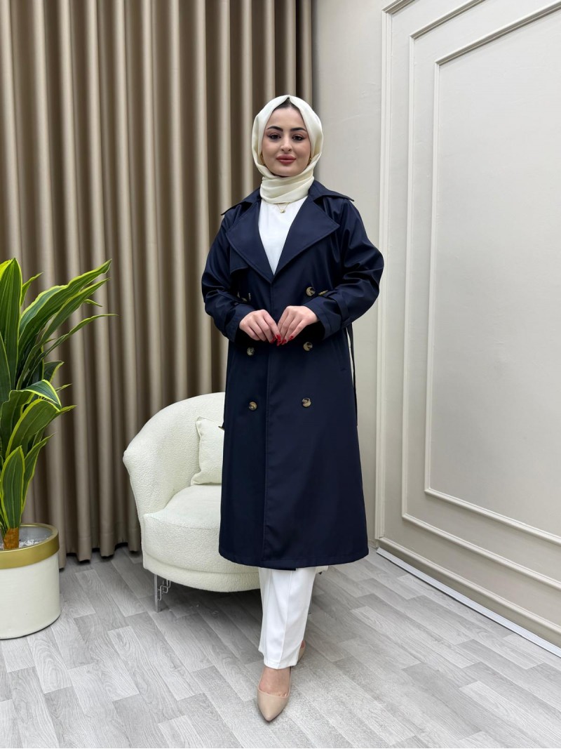 Azel Trençkot Lacivert