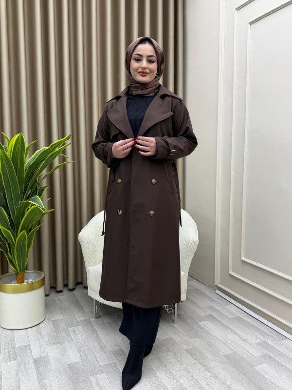Azel Trençkot Kahve