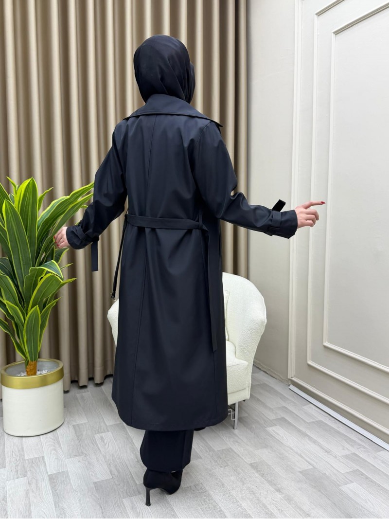 Azel Trençkot Siyah