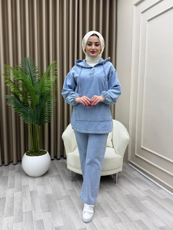 Denim Takım Açık Mavi