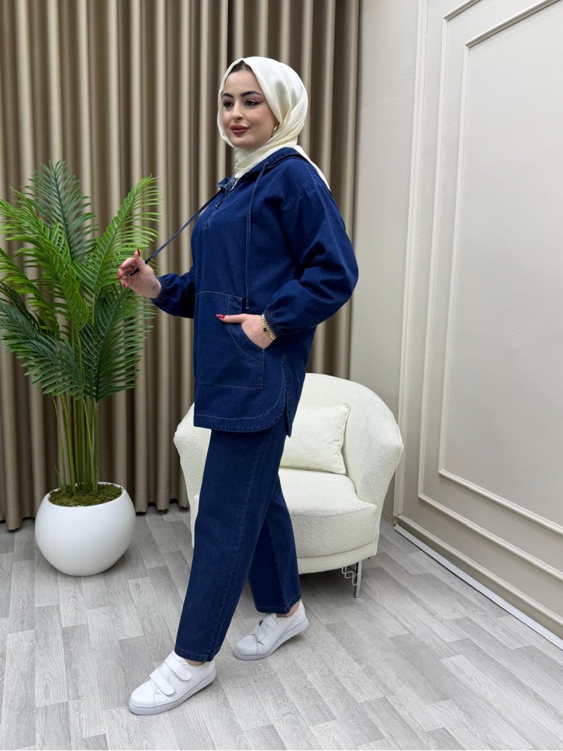 Denim Takım Koyu Mavi