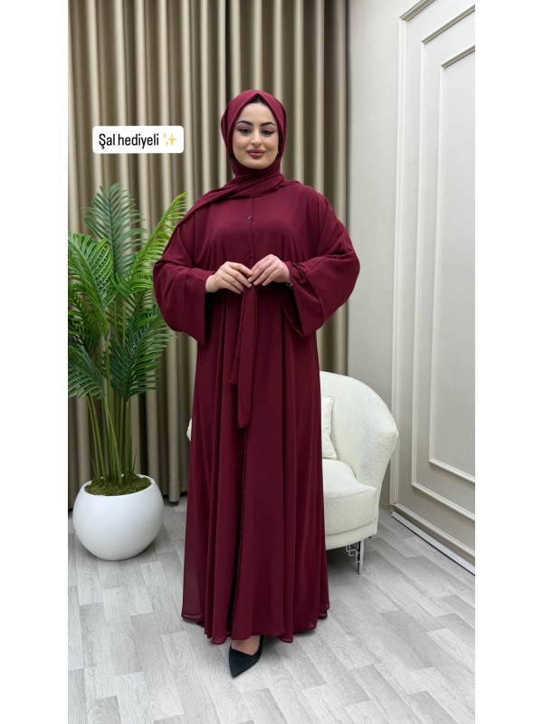 Hira Elbise-Abaya Bordo