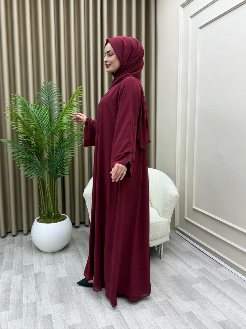 Hira Elbise-Abaya Bordo