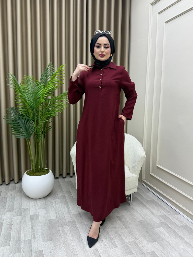 Moda Elbise Bordo