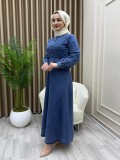 Irmak Kot Elbise Mavi
