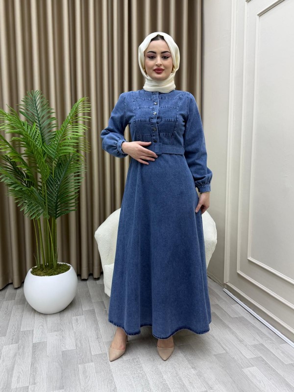 Irmak Kot Elbise Mavi
