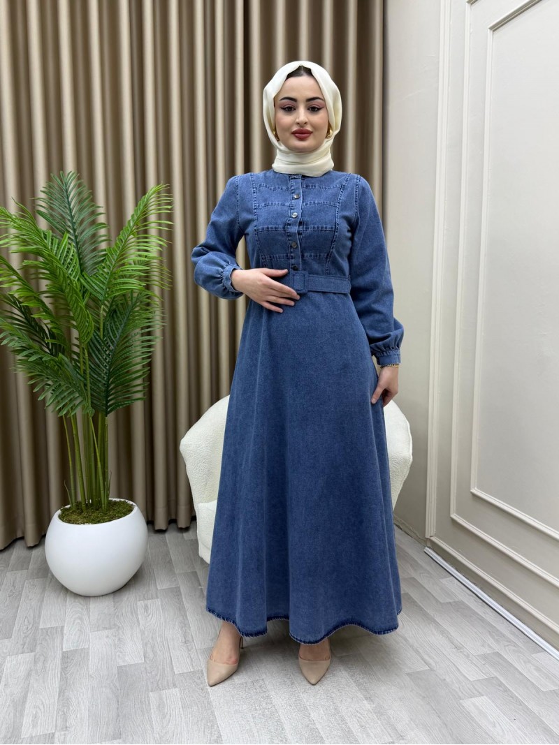 Irmak Kot Elbise Mavi