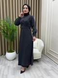 Irmak Kot Elbise Siyah